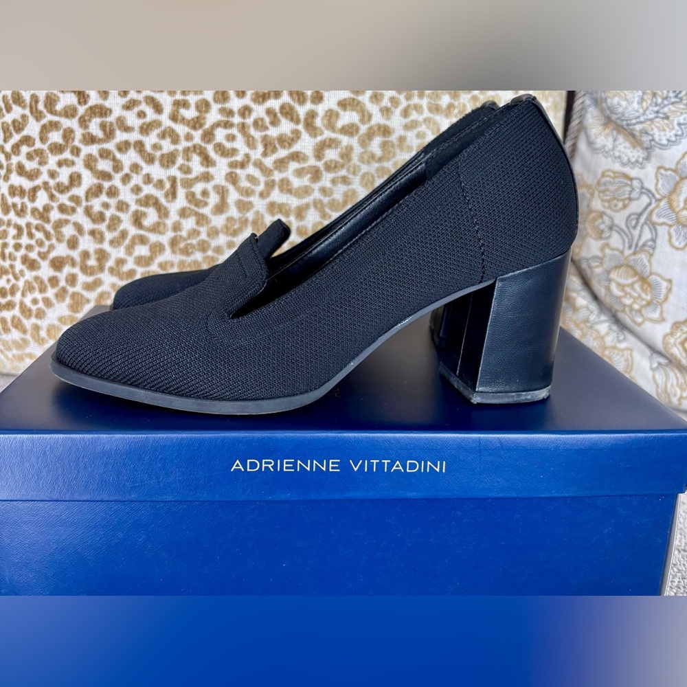 Adrienne Vittadini Black Knit Heels